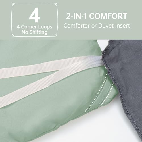 Image of MUXHOMO King Size Comforter Set, All Season Ultra Soft Down Alternative Bedding - 3 Piece Lightweight Bed Set Includes 1 Comforter (104 inchx90 inch) and 2 Pillow Shams (20 inchx36 inch), Sage Green