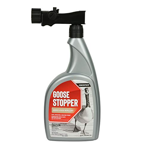 Goose Stopper Repellent Spray for Geese Ducks & Other Web-Footed Animals - Weather-Resistant Formula - Humane Deterrent for Lawns & Outdoor Areas - 32oz Ready-to-Spray Quart Hose End