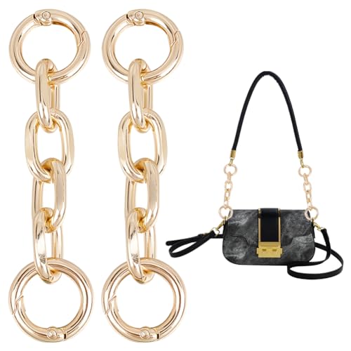 UNICRAFTALE 2Pcs 3.81" Bag Extender Chain Purse Strap Extenders Golden Purse Chain Purse Strap Replacement with Spring Gate Rings for Bag Straps Replacement Accessories