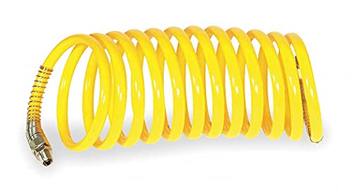 Speedaire 12 ft. Nylon 12 Coiled Air Hose, Yellow - 1VEH7