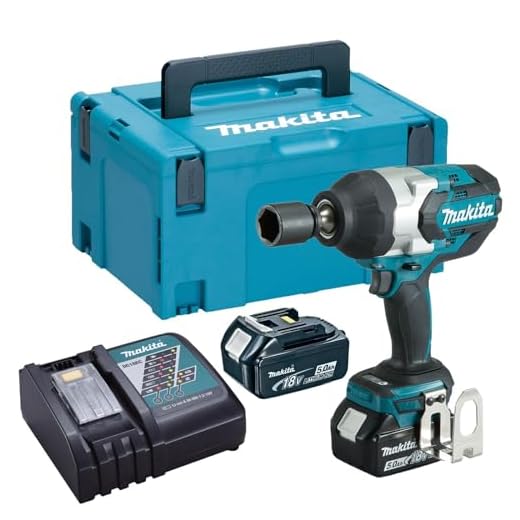 Makita Akku Schlagschrauber, (18V/5 Ah, 2 und Ladegerät im Makpac), DTW1001RTJ