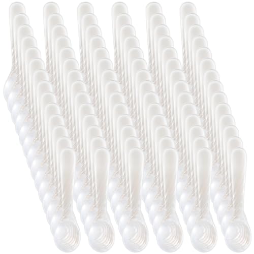 Image of Patelai 60 Pieces Mother of Pearl Caviar Spoons Round Handle, 9cm /3.54 Inch