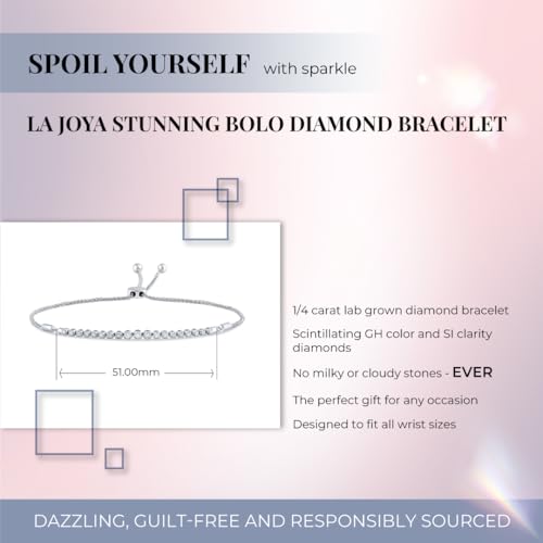 Bolo Diamond Bracelet for Women | 1/4-1/2 CT. TW. Adjustable Lab Grown Diamond Bracelet | Fits Any Wrist Size3