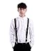 HDE Black Suspenders for Men X Back Suspender Clip 1.5 Inch Wide (Black, 42 inches)