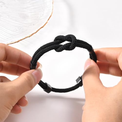 TempBeau Love Knot Bracelet Gift for Men - Braided Cord Rope Bracelets for Men,String Bracelet with Infinity Knot Anniversary Birthday Gifts4