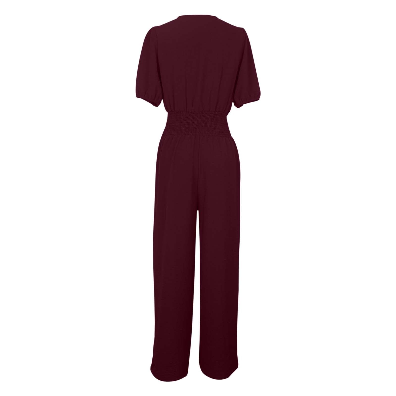 Generisch Jumpsuit Donna Elegante Tuta da donna per il tempo libero, vestibilità aderente con orlo in vita, design versatile per primavera, estate e autunno