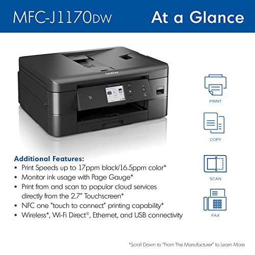 Brother MFCJ1170DW Mfc-J1170Dw Wireless Color Inkjet All-In-One Printer thumb #1