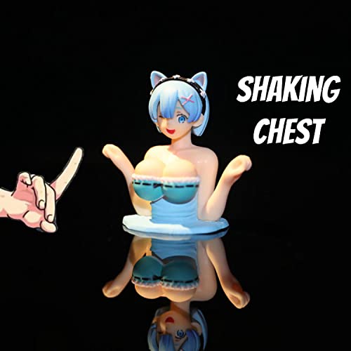 2 Pcs Rem Figure, Rem/Sonico Chest Shaking Ornaments, Re Zero Car Dashboard Decorators, Collection Model Doll, Beautiful Girl Animation Model For Car Interior Decorations (Rem+Soniko) #TOP5