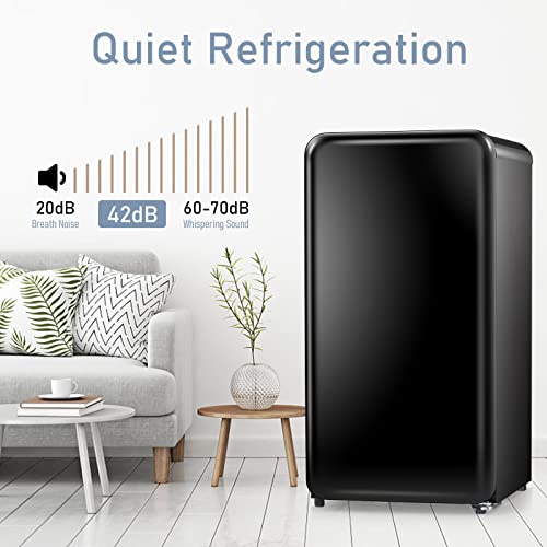 Antarctic Star Mini Fridge Compact Refrigerator, Freezer, 3.2Cu.ft. Ac Only 15 Amp 115 Volt 60 Hz Ac Low Noise Large Capacity Storage Of Beverages Vegetables And Fruits Black #TOP5