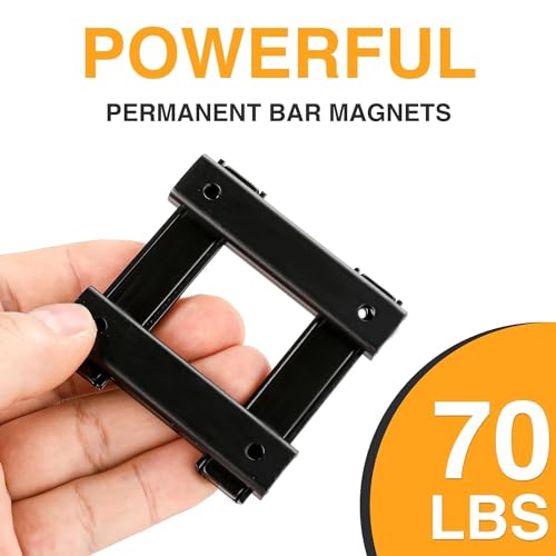 Image of TRYMAG Neodymium Rectangular Magnets 80Lbs, 60 x 13.5 x 5mm Strong Black Bar Magnets with Countersunk Hole and Steel Capsule, Heavy Duty Industrial Rare Earth Magnets with Screw for Mounting, 25 Pack