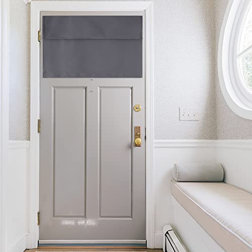 RYB HOME Room Darkening Door Curtains, Privacy Window Curtains Thermal Insulate Covering for Patio/Glass/Front Door, 26 inch x 20 inches, Grey, 1 Panel