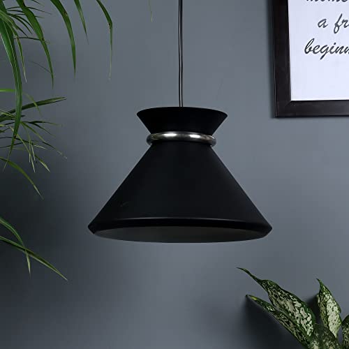Image of MONI Lights Hanging Tulip Cone Disc Ceiling Light Lamp Home Decor Items, Hanging Ceiling Decorative Chandelier Home, Living Room, Indoor Outdoor Jhumar Lighing ML 0103BK Black(Pack of 3)