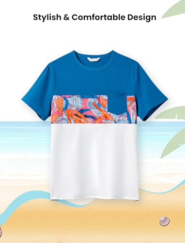 Image of PATPAT Family Matching Outfits Mommy and Me Dresses Hawaiian Tropical Vacation Beach Spaghetti Strap Dress and Shirt