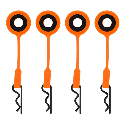 Oumefar 4PCS RC Body Clips Pins RC Car Parts,RC Car Shell Body Fixed Clips Retainer Silicone Metal Universal for 1/10 Model Car (Orange)