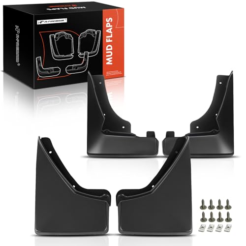 A-Premium Set of 4PCS Mud Flaps Splash Guards Mudguards Mudflaps with Hardware Accessories Compatible with Cadillac SRX, 2010-2015, Sport Utility, Black, Front and Rear (Driver & Passenger Sides)
