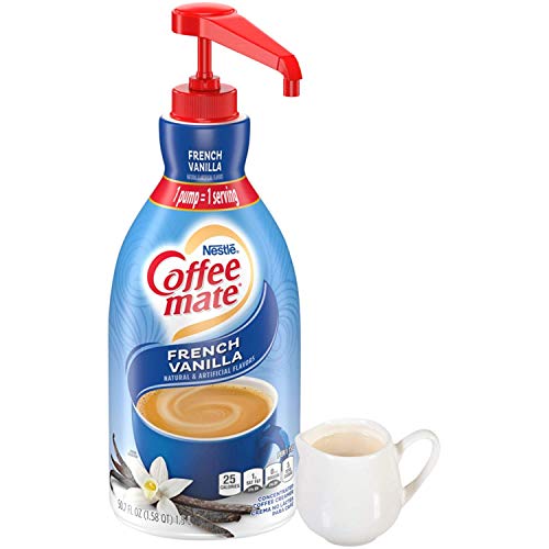 Nestle Coffee mate Coffee Creamer, French Vanilla, Liquid Pump Bottle, Non Dairy, No Refrigeration, 50.7 Fl. Oz (Pack of 2)