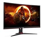 AOC Gaming C24G2AE - 24 inch FHD Curved Monitor, 165Hz, 1 ms MPRT, VA, AMD FreeSync, Speakers, Low Input Lag (1920x1080@ 165Hz, 250 cd/m², HDMI/DP/VGA)