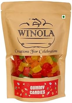 Winola Gummy Mixed Fruit Punch Candies-100% Veg, Gelatin Free Bear Gummies(150 Gm)