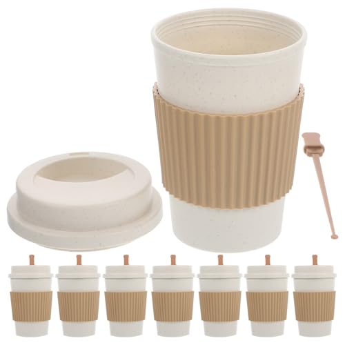 LOLIPPYY 8個 ビジネス用耐熱飲料カップ 蓋付き 携帯便利 ミルクティー対応 コーヒー会議用厚手使い捨てカップ 持ち帰り