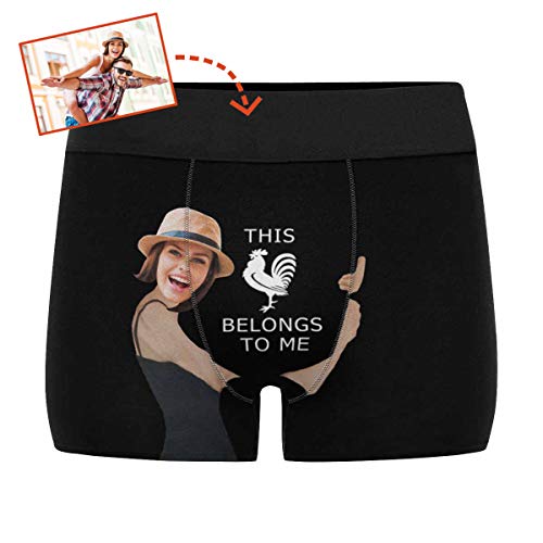 Custom Men's Boxer Briefs Printed in USA This Belongs to Me Boxers for Men Personalized Funny Her Wife Face Shorts Underwear2