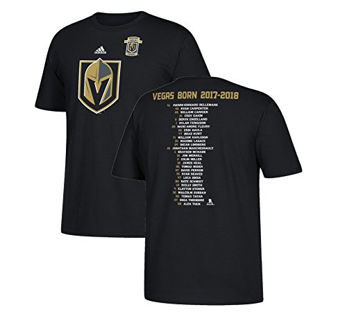 T-shirt adidas Vegas Golden Knights homme noir motif roster inaugural pour les fans de hockey NHL