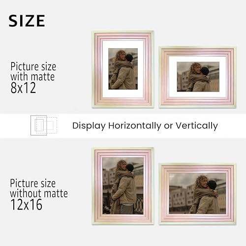 Image of Art Street Luxury Photo Frame for living room, Modern Step Design Photo Frames for Photograph, Art Work, Kids Room Set of 6 (12x16 Inch, Pink)