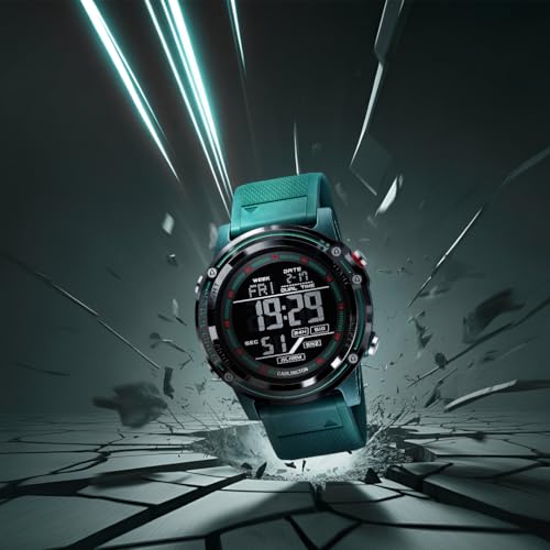 Image of Carlington Velocity Series Analog-Digital Sports Watches for Men and Boys with Alarm, Stopwatch, Backlit Display, Dualtime, Silicone Rubber Strap, Water & Shock Resiatant - CT 8125