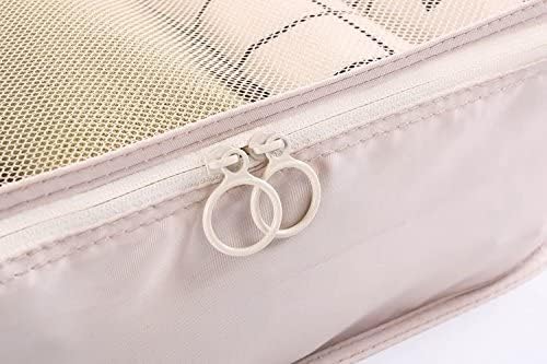 Miniatura 6 de LANGUGU - Organizadores de compresión para equipaje de viaje, 6 unidades, bolsas de malla para ropa, equipaje, cubos de embalaje de viaje con bolsa
