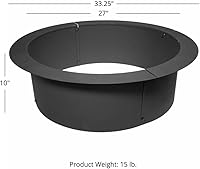 Vista 5 de Ash & Ember - Revestimiento de acero para hoguera de 33" de diámetro exterior x 27" interior - Revestimiento de 4 paneles de acero de 1.5mm