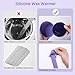 BLITZWAX 2pcs Silicone Waxing Pot Bowls for Hair Removal, 16 oz Hard Wax Warmer Replacement with Spatulas for Home Use, Easy to Clean and Ideal for Beginners Wax Liners, Purple and Dark Blue