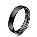 SOMEN TUNGSTEN 4mm 6mm 8mm Black Ceramic Rings Brushed Comfort Fit Engagement Wedding Band Size 4-13