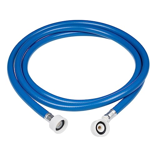 Invero Universal Replacement Blue Washing Machine and Dishwasher Cold Water Inlet Fill Hose Pipe 2.5m with Straight and 90 Degree Bend - 2.5 Metre Length