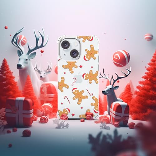 Coque iPhone 15 jolie déco Noël transparente pour femmes
