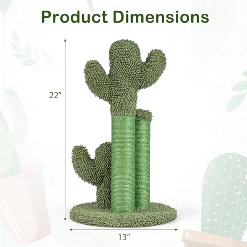 Rascador para gatos tipo cactus Tangkula verde miniatura 4