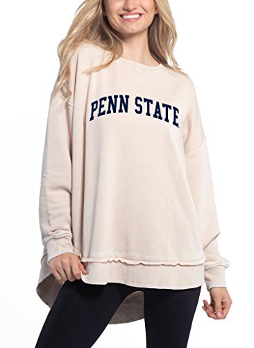 chicka-d NCAA Penn State Nittany Lions Womens Pullover Burnout Sweatshirt, Oatmeal, Large
