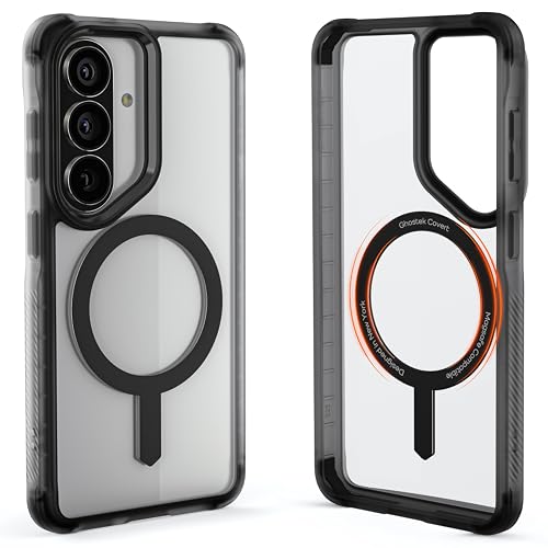 Image of Ghostek Covert Clear Galaxy S26 MagSafe Case with Magnetic Ring, Slim Thin Military Grade Shockproof Phone Cover Compatible with 2026 Samsung S26 (6.3 inch) (Smoke Matte)