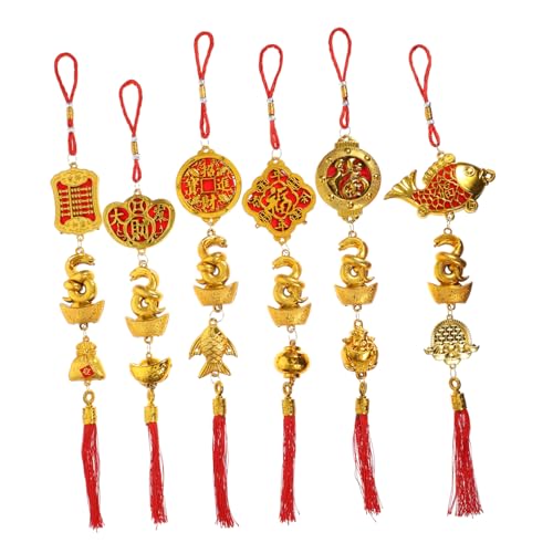 Cabilock New Year's Joy 6 Pack Bonsai Snake Decor Pendant Stile Cinese Festa Di Ornamento Appeso Decorativo