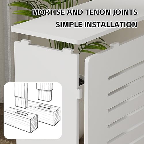 Vieux radiateur : cache-radiateur blanc 70 cm avec étagère supérieure