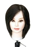 Andrea - 10-12' Black 100% Human Hair Cosmetology Mannequin Manikin Training Head by Charlene®