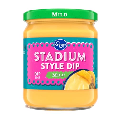 Mild Cheddar Cheese Stadium Style Dip, 15 oz - Creamy Nacho Queso Spread for Tortilla Chips, Pretzels & Game Day Snacks