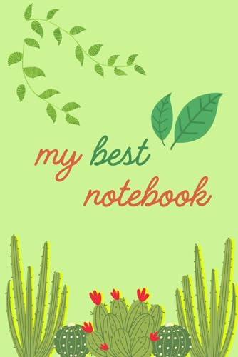 My Best Notebook: retro sytled green cactus