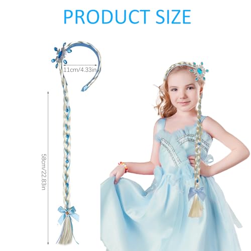 Prinzessin Perücke Zopf, Geflochten Prinzessin Perücken, Haarreif Prinzessin Zopf, Rapunzel Perücke Zopf, Haarband Zopf Geflochten, für Princess Theatre Cosplay und Kindergeburtstagsparty (1PCS)