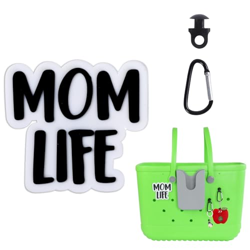 FLICK ART Beach Bogg Bag Accessories Set - Bogg Bag Charms，Rubber Beach Tote Bag Phone Holder,Key Holder for Waterproof Travel Bogg Bag Compatible with Various Bogg Bag Size,for Sports Beach Coral