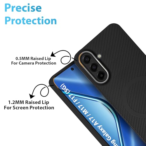 Image of LIRAMARK Rugged Carbon Fibre TPU Armor Silicone Back Cover Case for Samsung Galaxy A17 / M17 / F17 (5G)