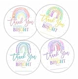 Thank You Stickers - 40 Pcs Watercolor Rainbow 2 Inches Large Self Adhesive Round Label Stickers - Thank You for Making My Birthday So Bright! - 4 Colors Gift Wrapping Label - Party Supplies - 02
