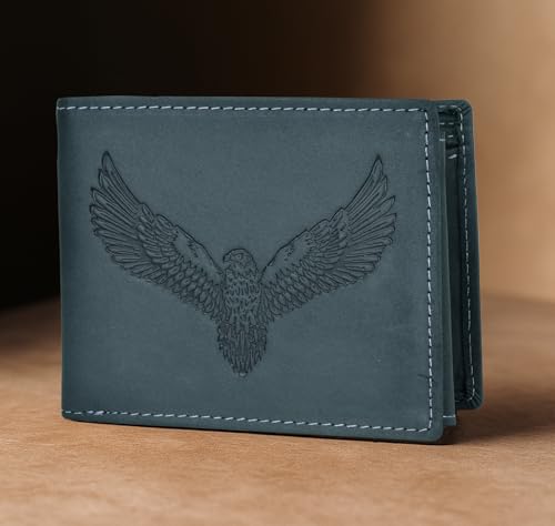 URBAN FOREST Zeus Vintage Blue Leather Wallet for Men