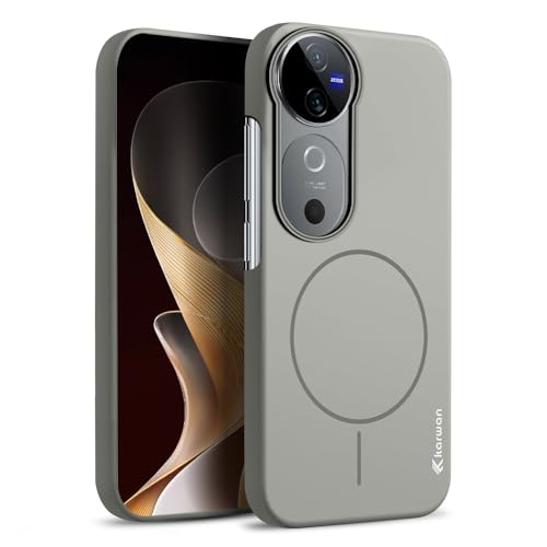Image of KARWAN️Magnetic Ultra Slim-Fit Back Case Cover for Vivo V40 |Hard PC Case Cover| Ultra-Thin & Light Weight with [Ultra Premium Feel] Case for Vivo V40(6.8 inch)(Grey)