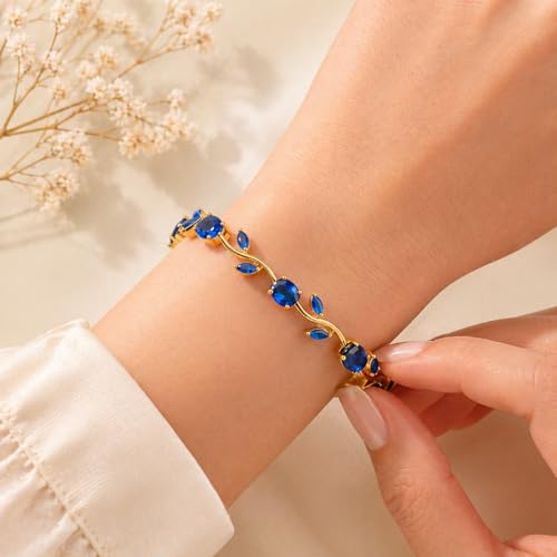 Image of Trending Tulip Bracelet for Women Stylish | Silver and Gold Toned Crystal Floral Tulip Bracelet for Girls & Women | Rapunzel Inspired | Romantic Gift Jewellery
