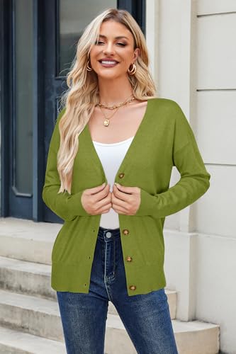 Image of Arach&Cloz Women's Wool Blend Oversized Lightweight Spring Business Casual Cardigan Sweaters