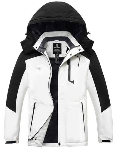 Image of Wantdo Men's Mountain Waterproof Ski Jacket Windproof Rain Jacket Winter Warm Hooded Coat
